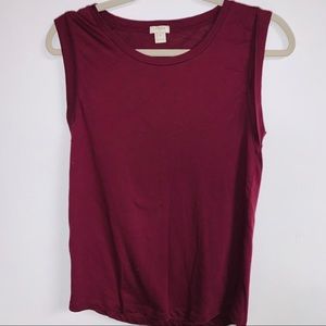 J. Crew maroon flowy tank top small